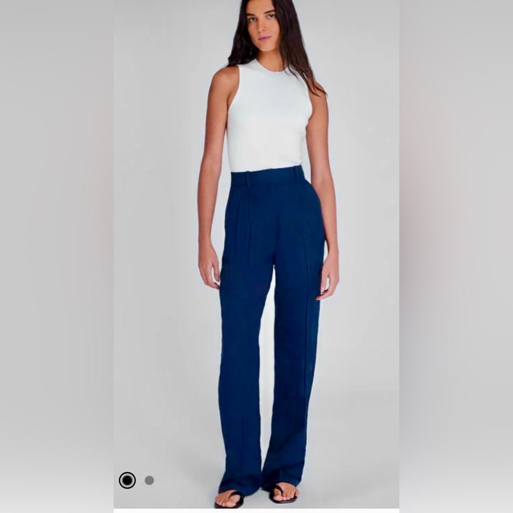 Club Monaco pleated linen blend trouser